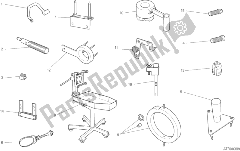 All parts for the 001 - Workshop Service Tools of the Ducati Multistrada 1260 ABS USA 2020
